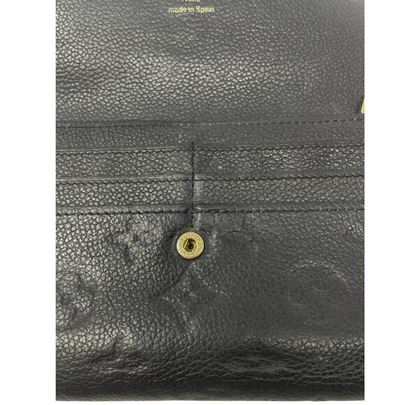 Louis Vuitton Wallet Long Continental LV Empreinte Logo Black Leather Gold Zip - Picture 5 of 7